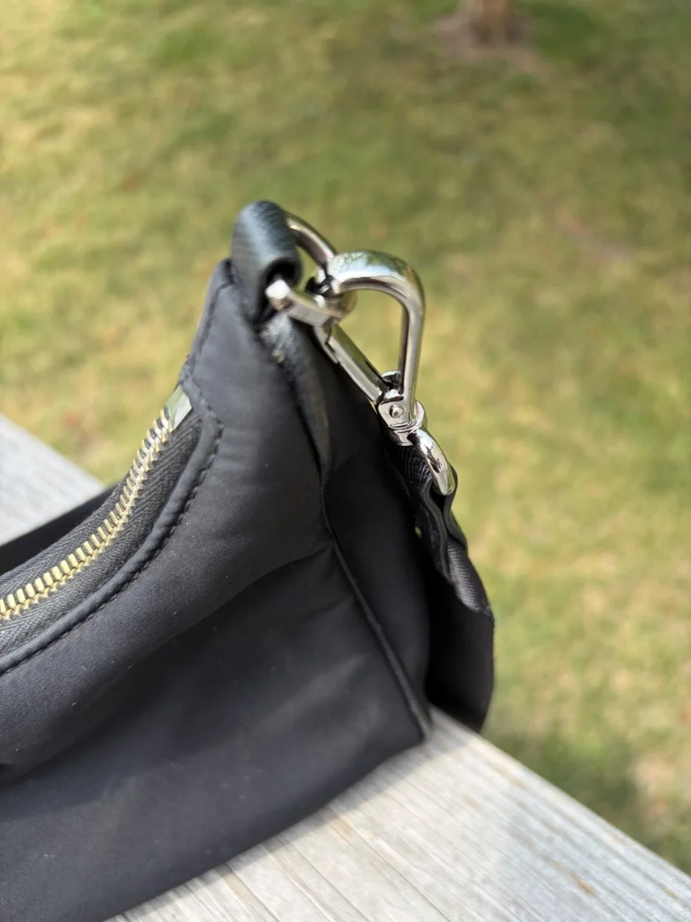 Prada Re-Edition 2005 Black Nylon Messenger Bag with Logo Strap